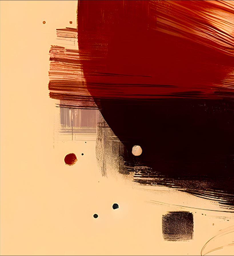 Deyama, Pintura original, Expresionismo abstracto, Círculo naranja, Moderno - Painting Abstracto de Agent X