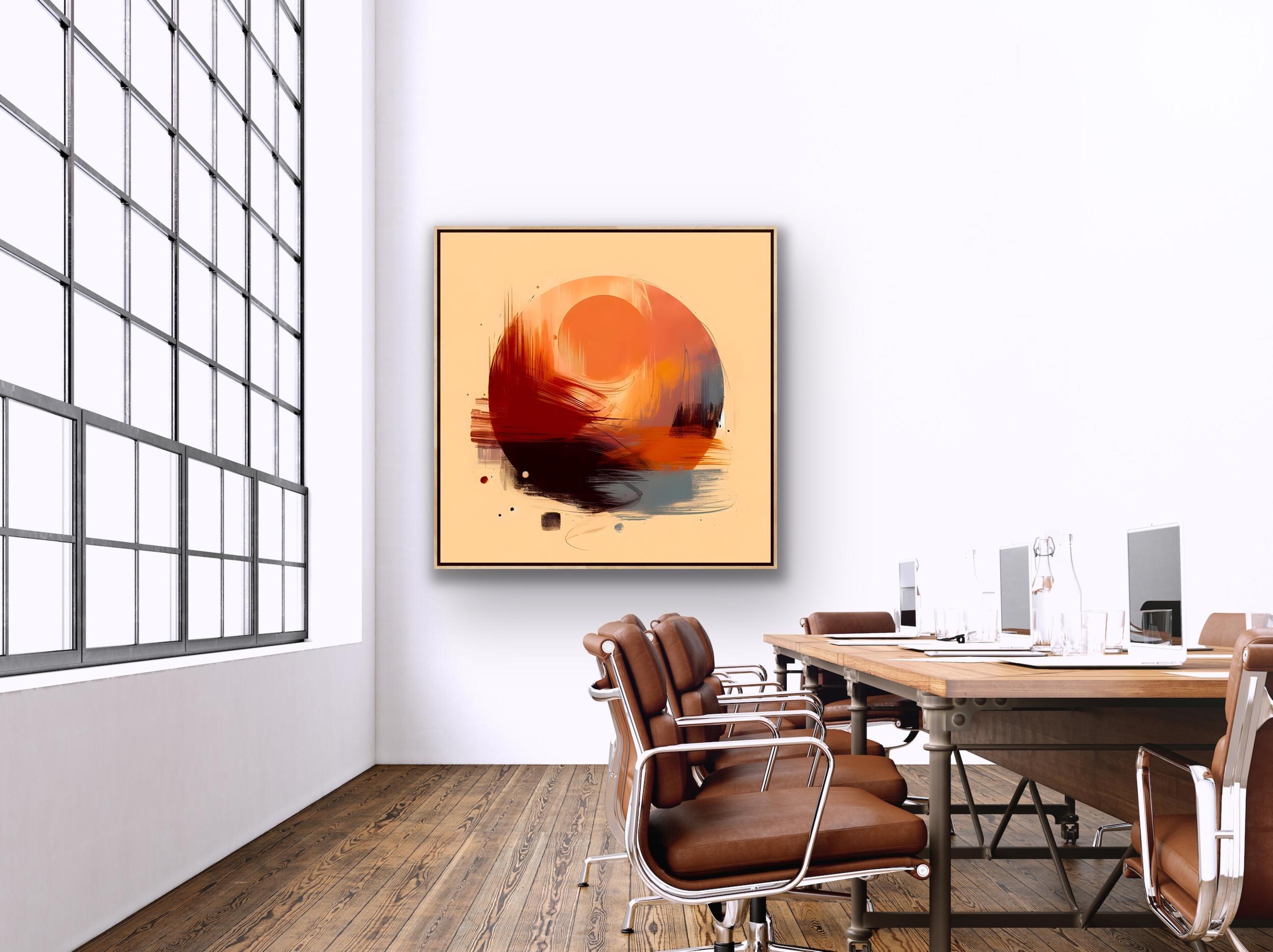 Deyama, Pintura original, Expresionismo abstracto, Círculo naranja, Moderno en venta 4