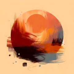 Deyama, Pittura originale, Espressionismo astratto, Cerchio arancione, Moderno