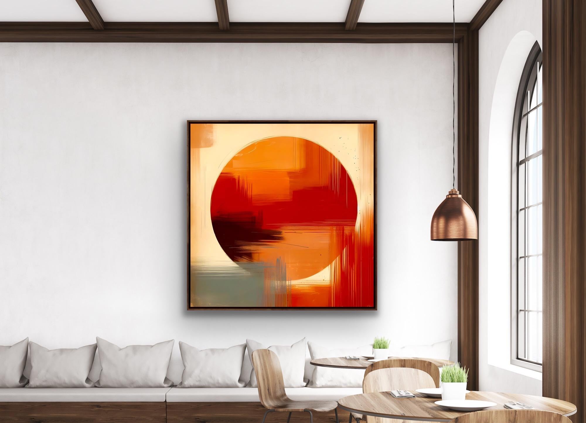 Liavis, Original Digital painting, Abstract Expressionism, Orange circle, Modern For Sale 9
