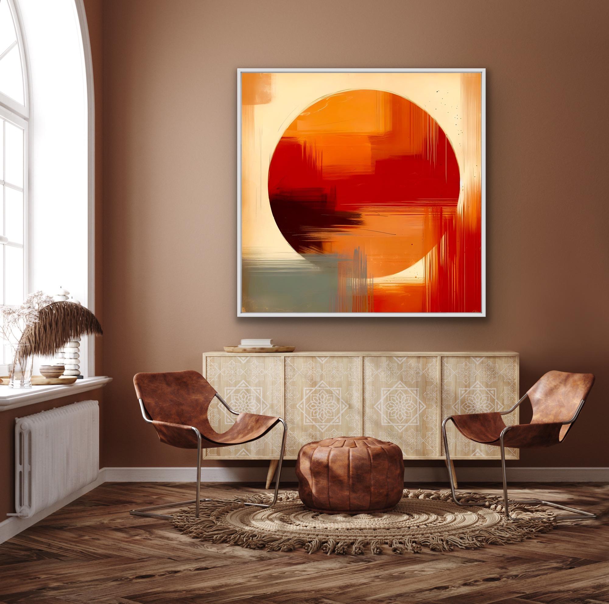 Liavis, Original Digital painting, Abstract Expressionism, Orange circle, Modern - Painting by Agent X