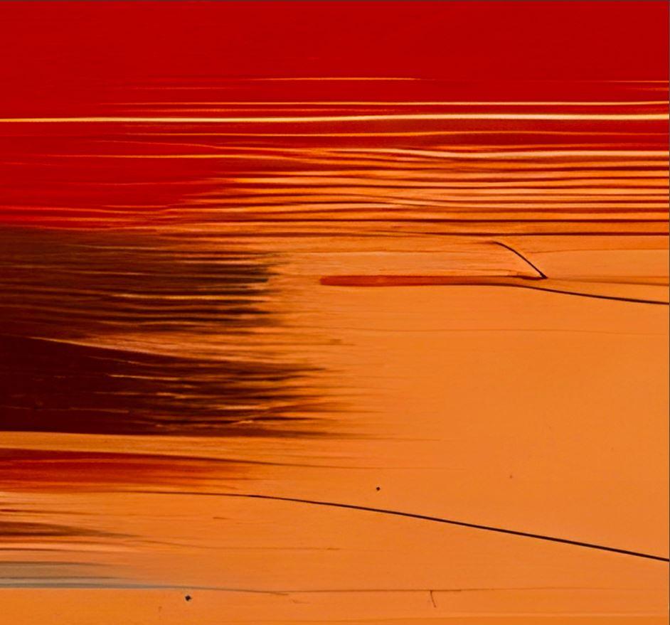 Liavis, Original Digital painting, Abstract Expressionism, Orange circle, Modern For Sale 1
