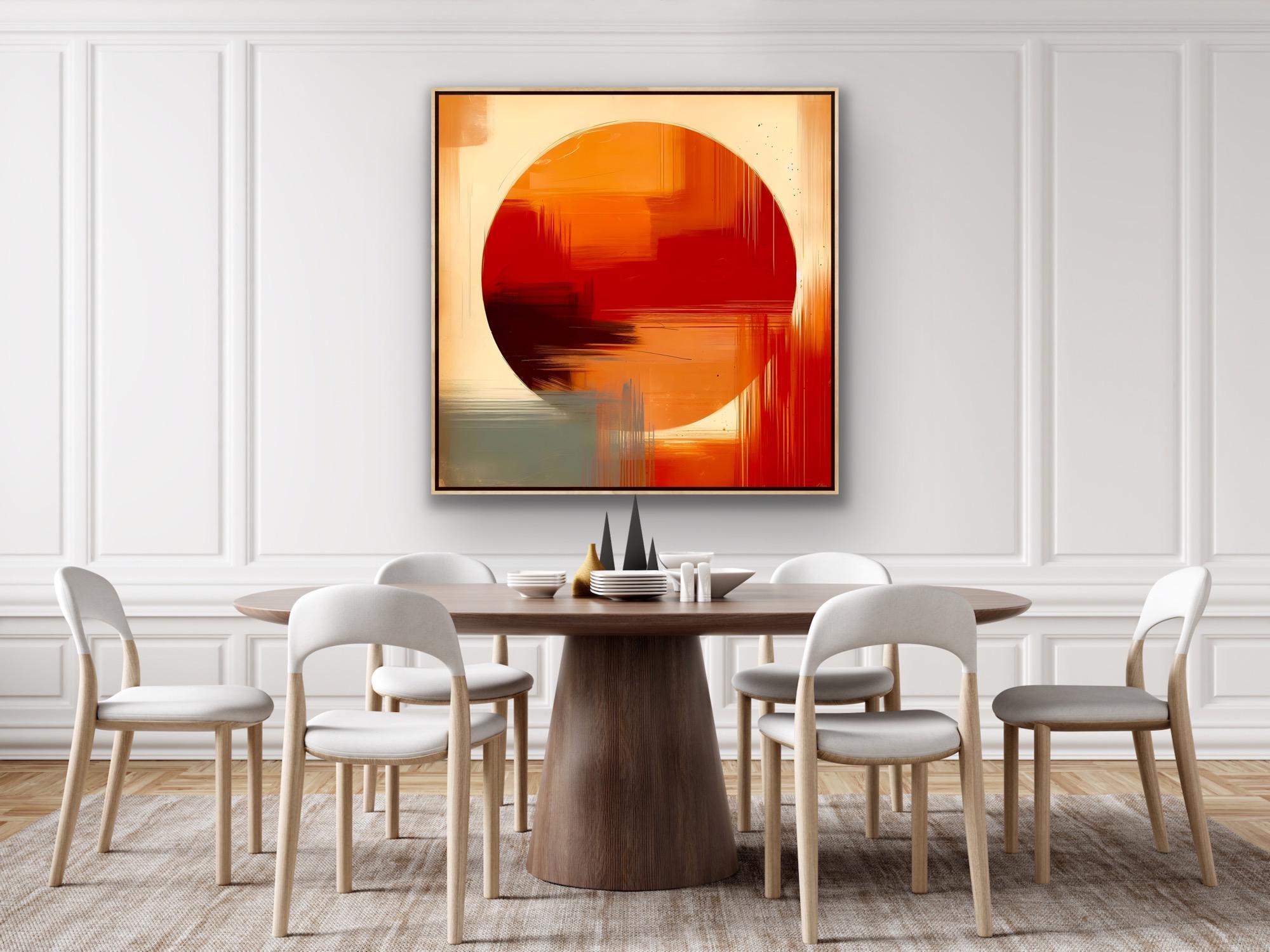 Liavis, Original Digital painting, Abstract Expressionism, Orange circle, Modern For Sale 4