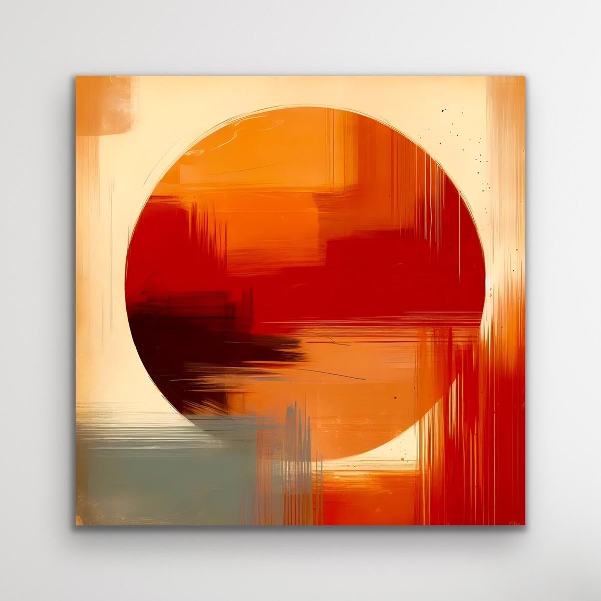 Liavis, Pittura digitale originale, Espressionismo astratto, Cerchio arancione, Moderno in vendita 1