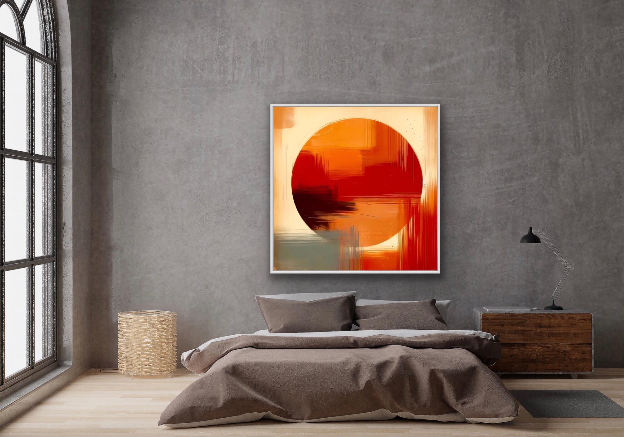 Liavis, Original Digital painting, Abstract Expressionism, Orange circle, Modern For Sale 6