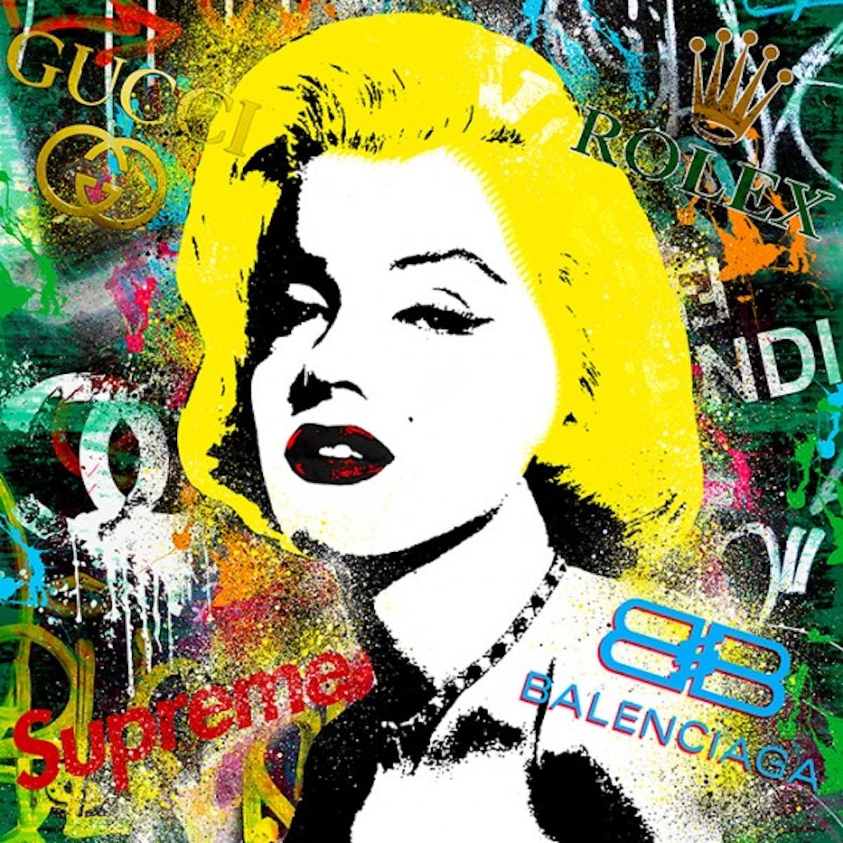 Agent X Portrait Painting - Marilyn as Chérie Ledoux, Pop art, Still-life, Colourful art, Abstract, original