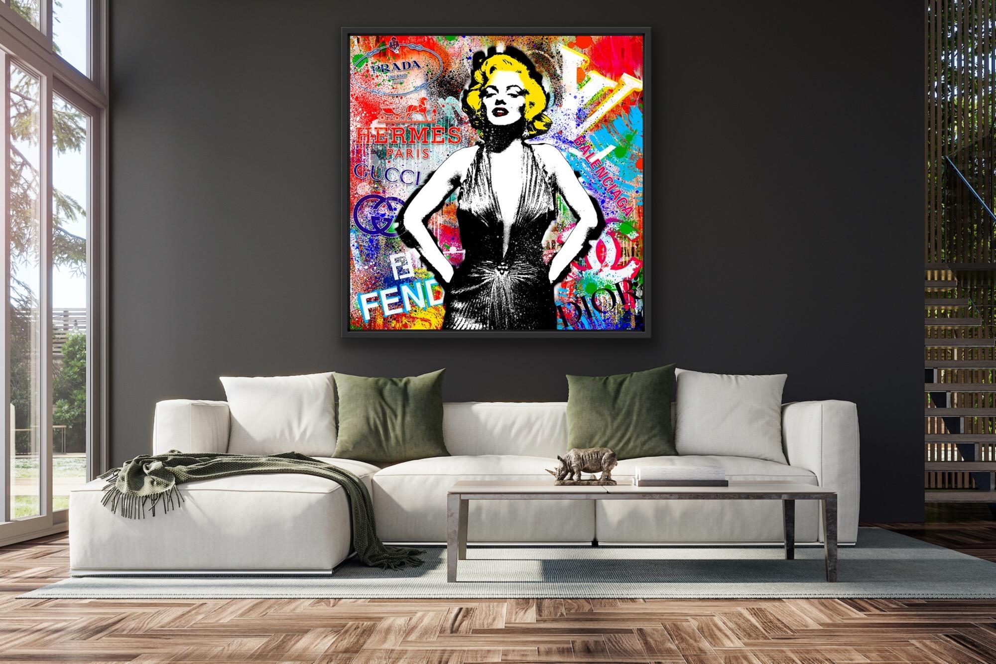 Marilyn as Vicky Debevoise, Famous Celebrity Artwork, Hollywood Art, Urban Art - Painting by Agent X