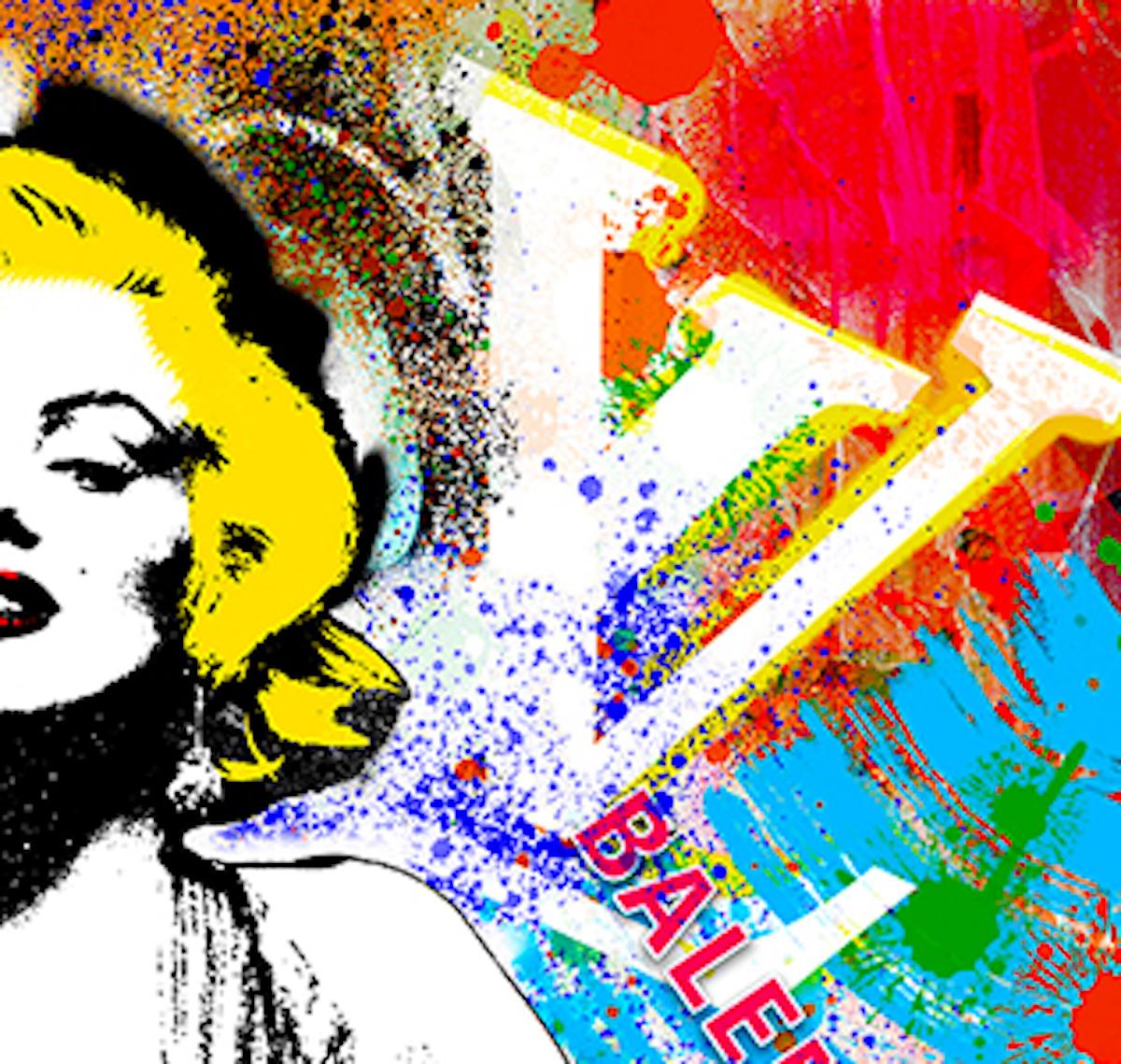 Marilyn as Vicky Debevoise, Famous Celebrity Artwork, Hollywood Art, Urban Art - Beige Portrait Painting by Agent X