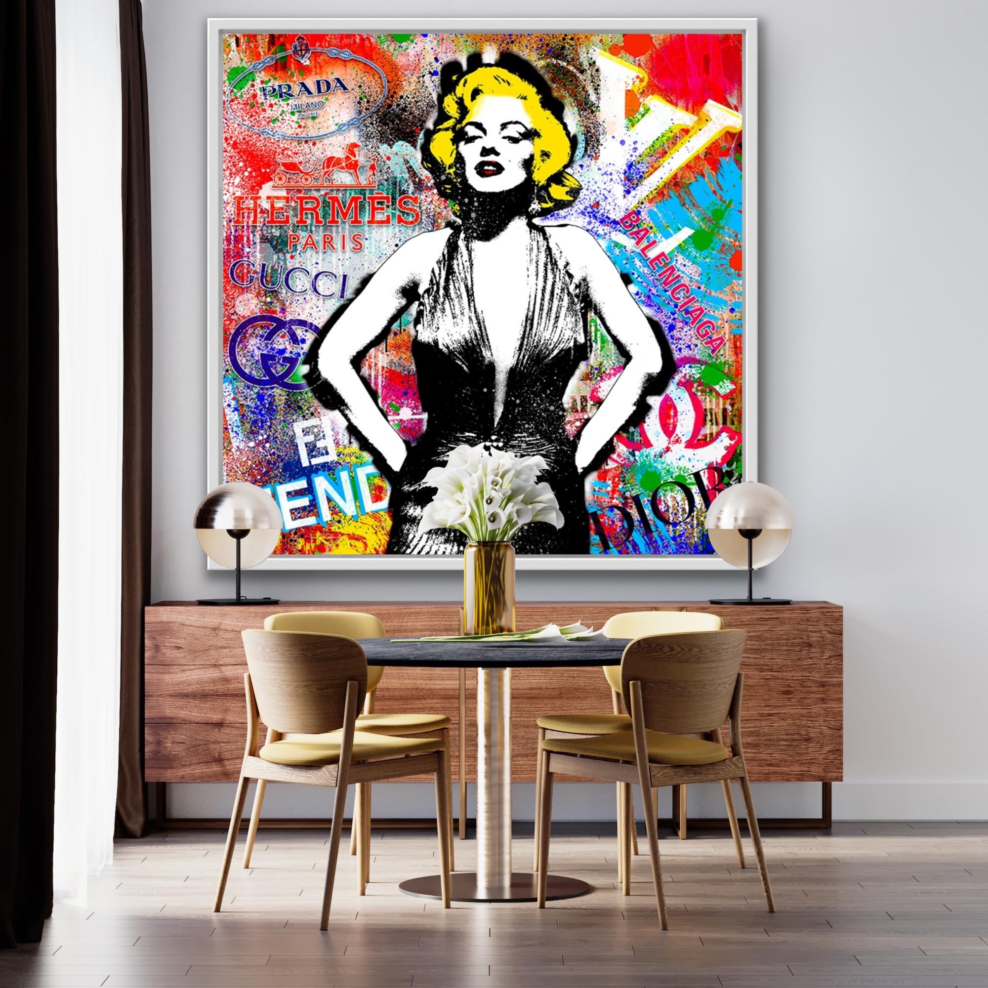 Agent X has created a bright and brilliant mash-up of iconic Pop Art aesthetics and digital collage techniques. Agent X intercuts Pop art imagery with panels of poppy pattern, colour, and with multicoloured paint splats and drips. He creates a
