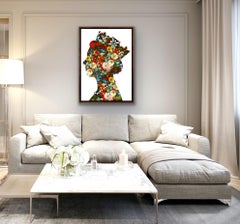 One Queen (02), Original Queen Art, Celebrity Art, Floral Digital Painting