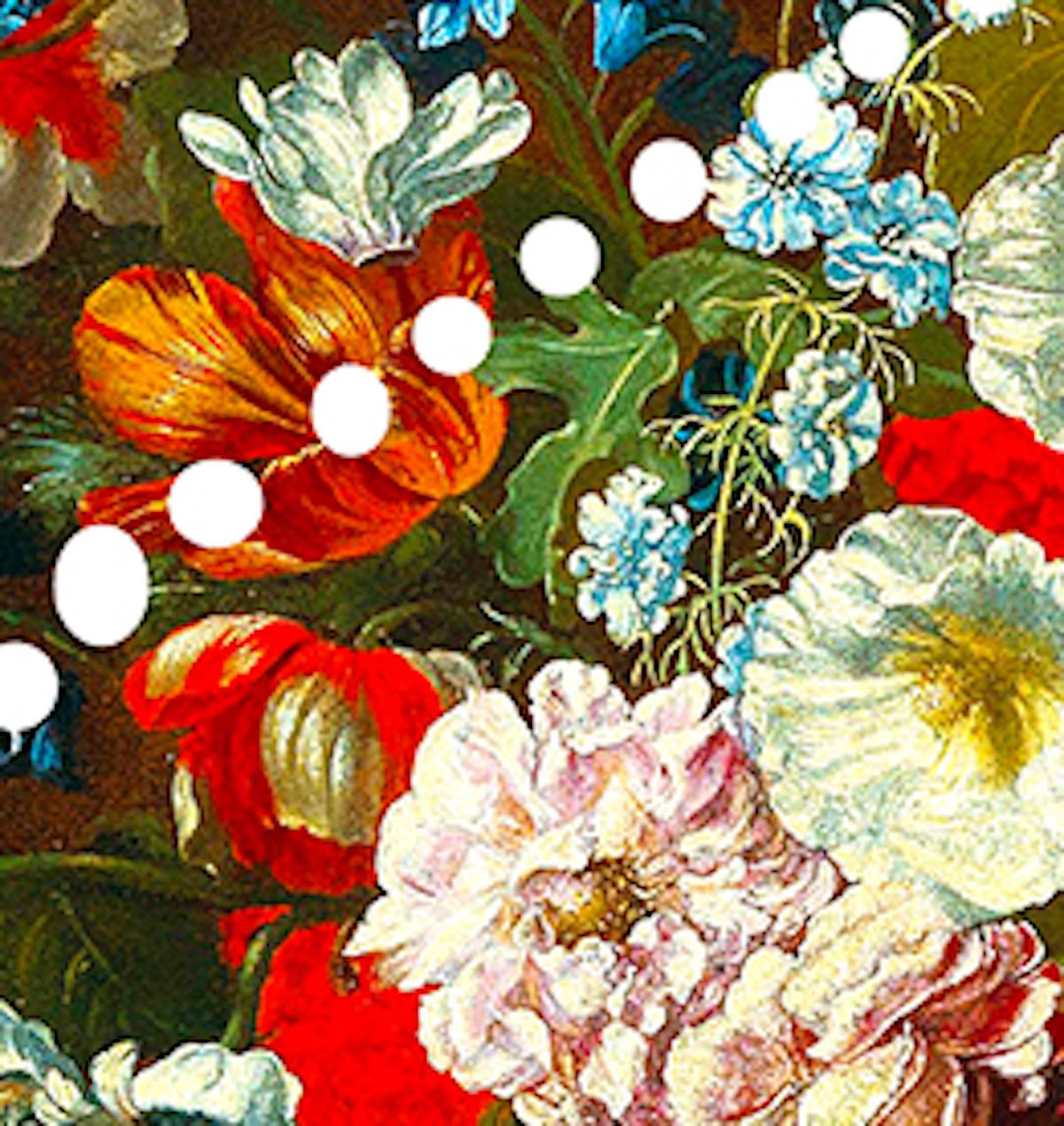 Eine Königin (02), Original Queen Art, Celebrity Art, Digitales Gemälde mit Blumenmuster (Braun), Still-Life Painting, von Agent X