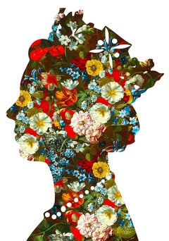 One Queen (02), Original Queen Art, Celebrity Art, Floral Digital Painting