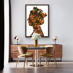 One Queen (07), Floral Artwork, Famous Celebrity Portrait, Original Digital Art