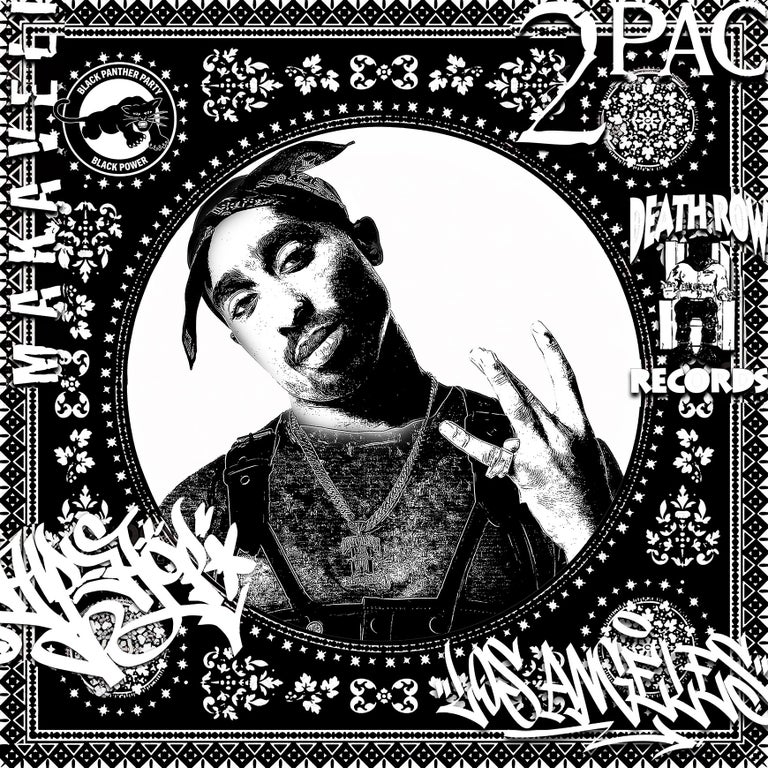 Agent X - 2 Pac (Black and White) (50 Years, Hip Hop, Rap, Iconic, Artist,  Musician, Rapper) For Sale at 1stDibs | white rap artist, pac rapper, rap  pop art