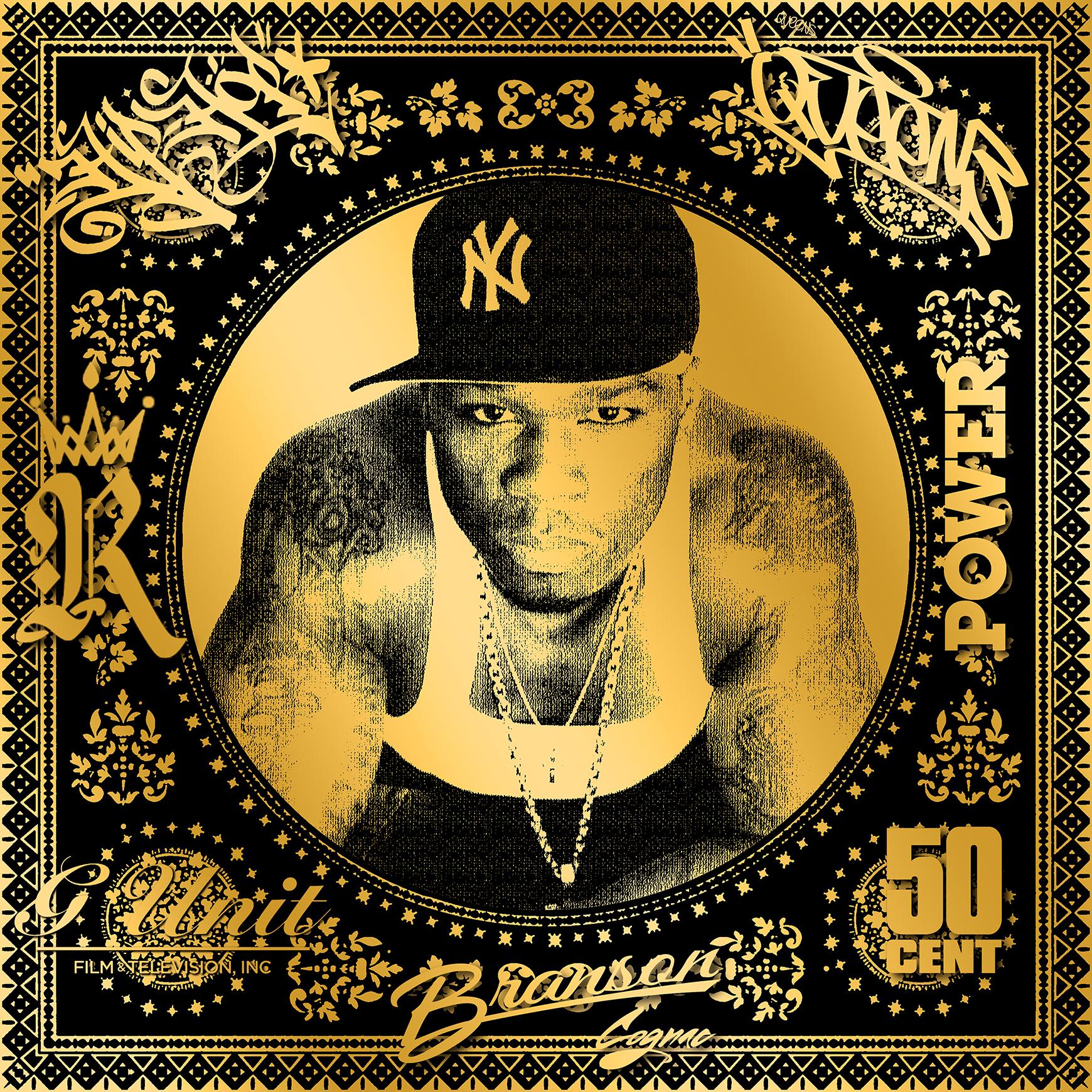 50 Cent (Gold) (50 Years, Hip Hop, Rap, Iconic, Artist, Musician, Rapper) - Print by Agent X