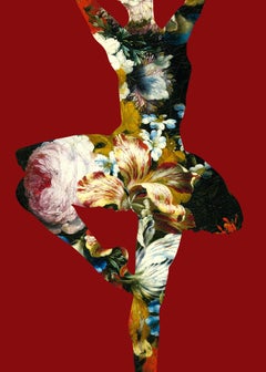 Agent X, En Dedans Pirouette Avec Des Fleurs (Red), Zeitgenössische Kunst, Ballettkunst