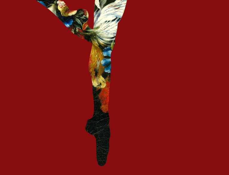 Agent X, En Dedans Pirouette Avec Des Fleurs (Red), Contemporary Art, Ballet Art For Sale 2