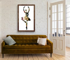 Agent X, EN DEDANS PIROUETTE AVEC DES FLEURS (WHITE), Floral Art, Ballet Art