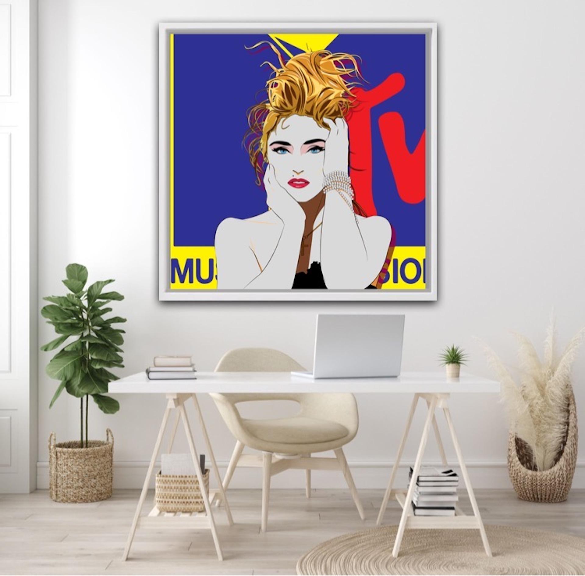 Agent X, Madonna (True Blue), Celebrity Art, Hellblaue Pop Art, Statement-Kunst im Angebot 1