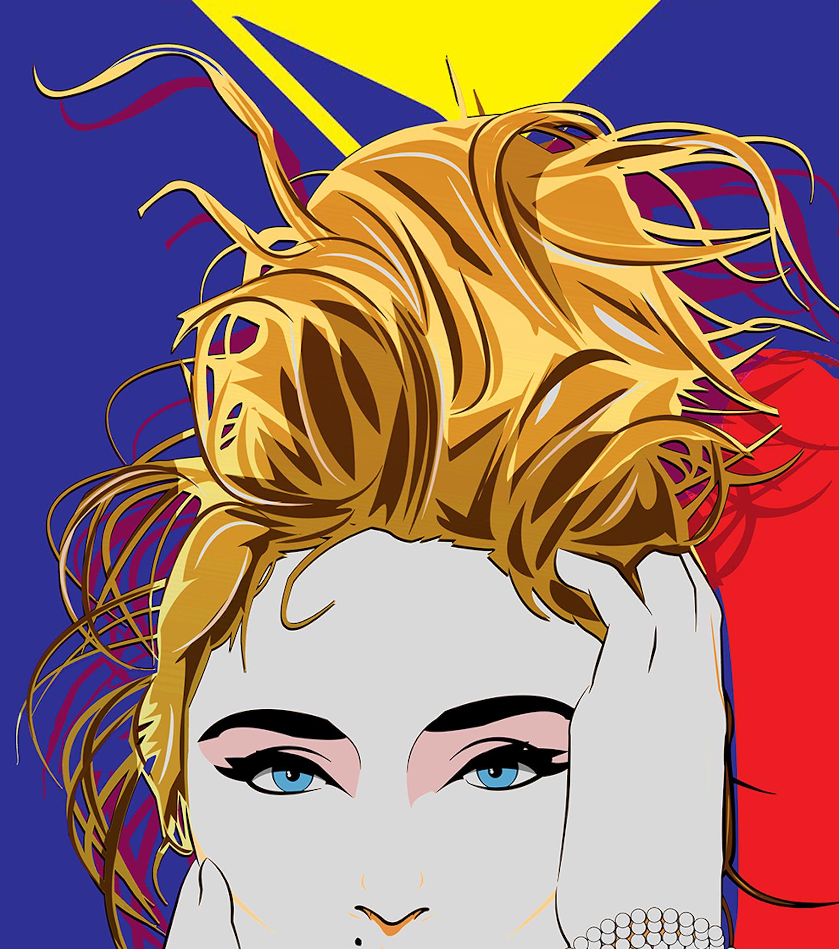 Agent X, Madonna (True Blue), Celebrity Art, Hellblaue Pop Art, Statement-Kunst im Angebot 3