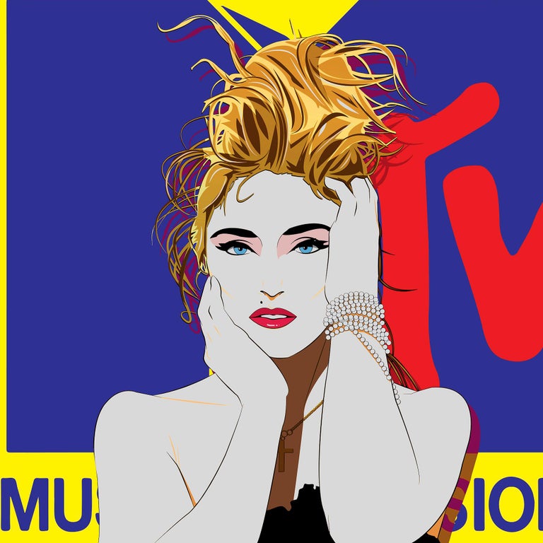 Agent X - Agent X, Madonna (True Blue), Celebrity Art, Bright Pop Art,  Statement Art For Sale at 1stDibs