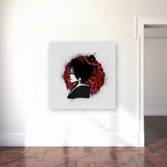 Agent X, Nihyaku, Street Art, Art noir et blanc, œuvre d'art oriental, Portaiture