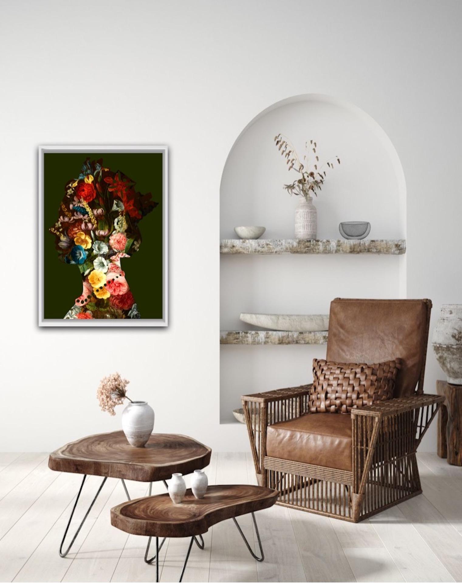 Agent X, One Queen (1) Green, Contemporary Art, Affordable Art, Floral Art For Sale 1