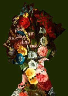 Agent X, One Queen (1) Green, Contemporary Art, Affordable Art, Floral Art