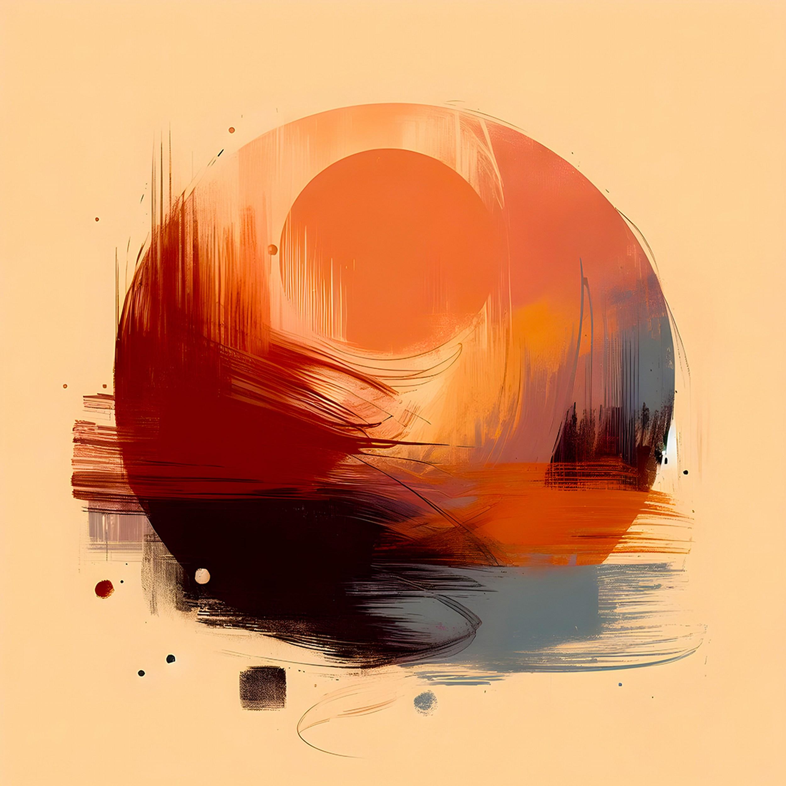 Deyama (Abstract, Round, Disc, Circle, Warm)  - Print by Agent X