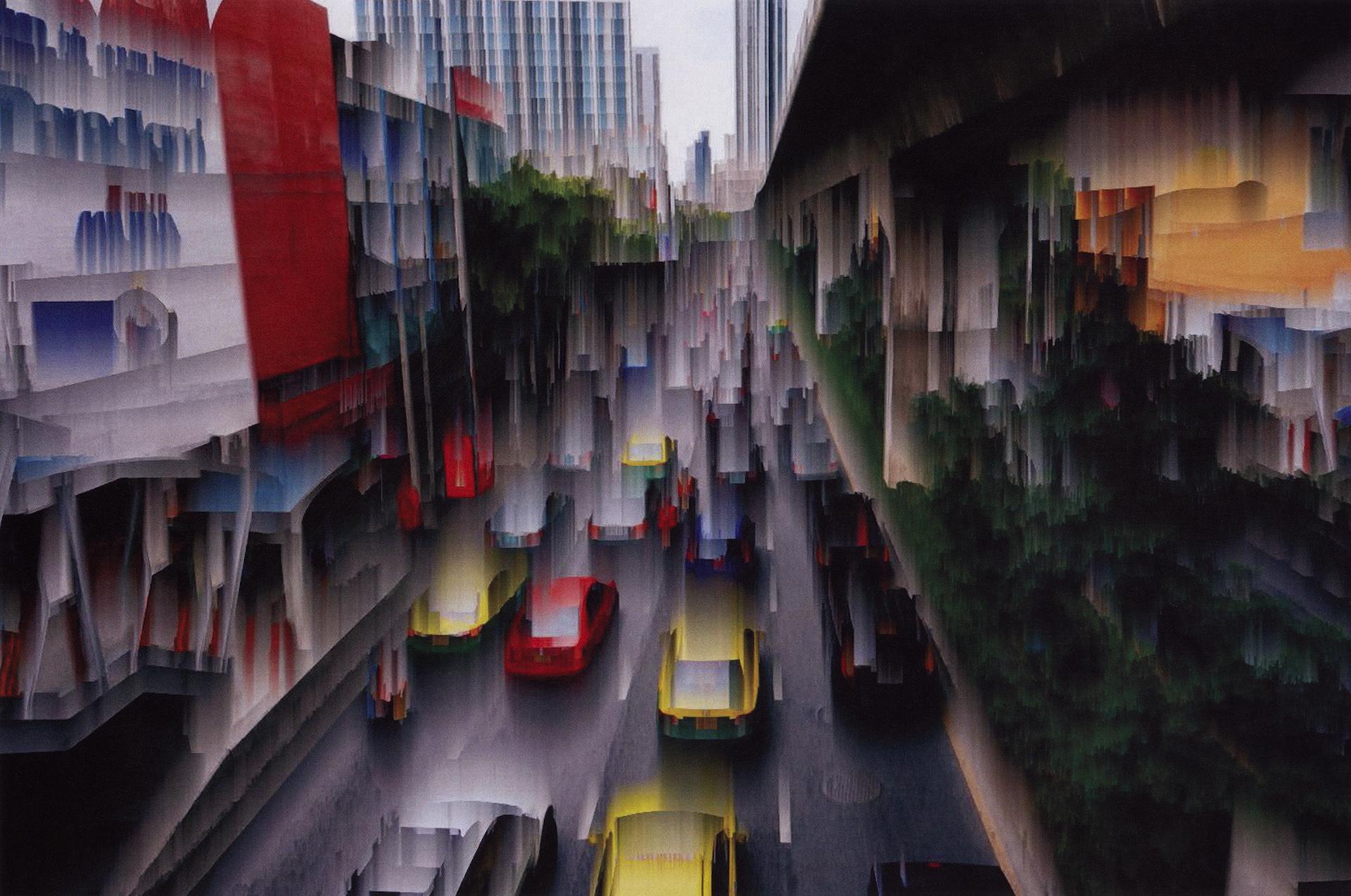 Downtown Bridge BY AGENT X, Limited Edition Art, Contemporary Abstract Cityscape