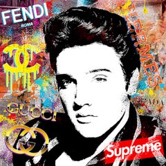 (Elvis) Conversación sospechosa, Retrato Artístico, Arte Pop de Famosos, Arte Urbano