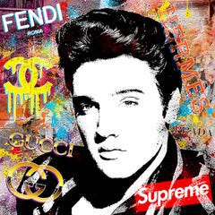 (Elvis) Suspicious Conversation, Portrait Art, Celebrity Pop Art, Urban Art