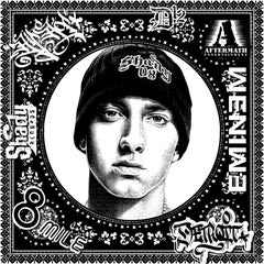 Eminem (Black & White)(50 Years, Hip Hop, Rap, Iconic, Artist, Musician, Rapper)