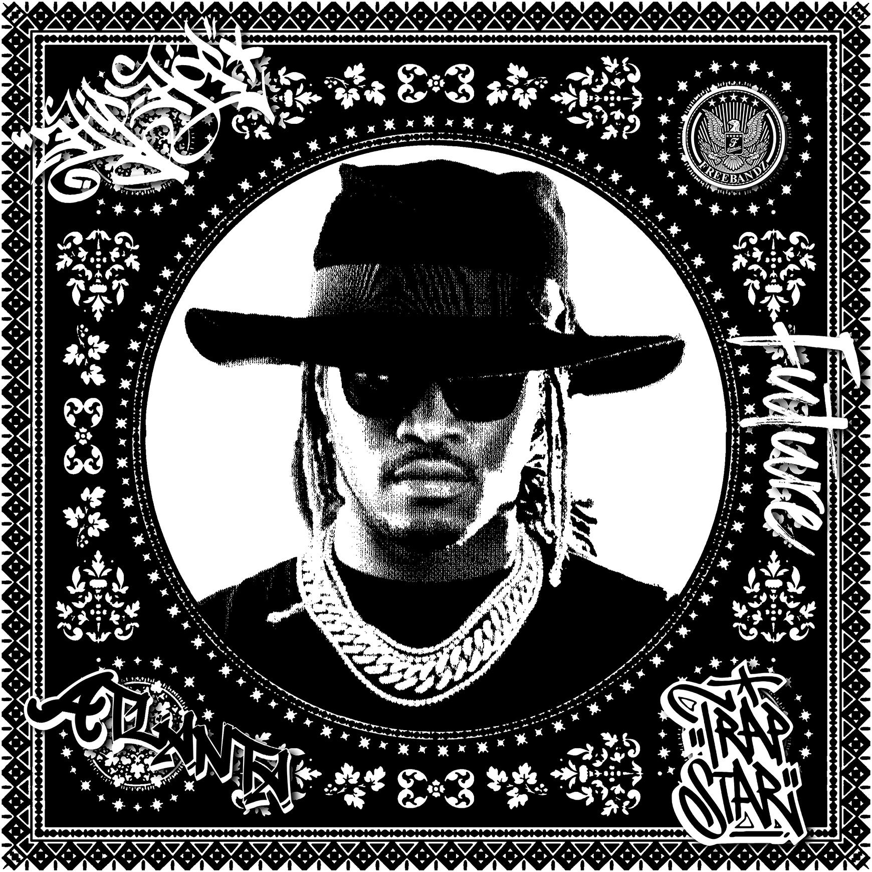 Future (Black & White)(50 Years, Hip Hop, Rap, Iconic, Artist, Musician, Rapper) - Print by Agent X