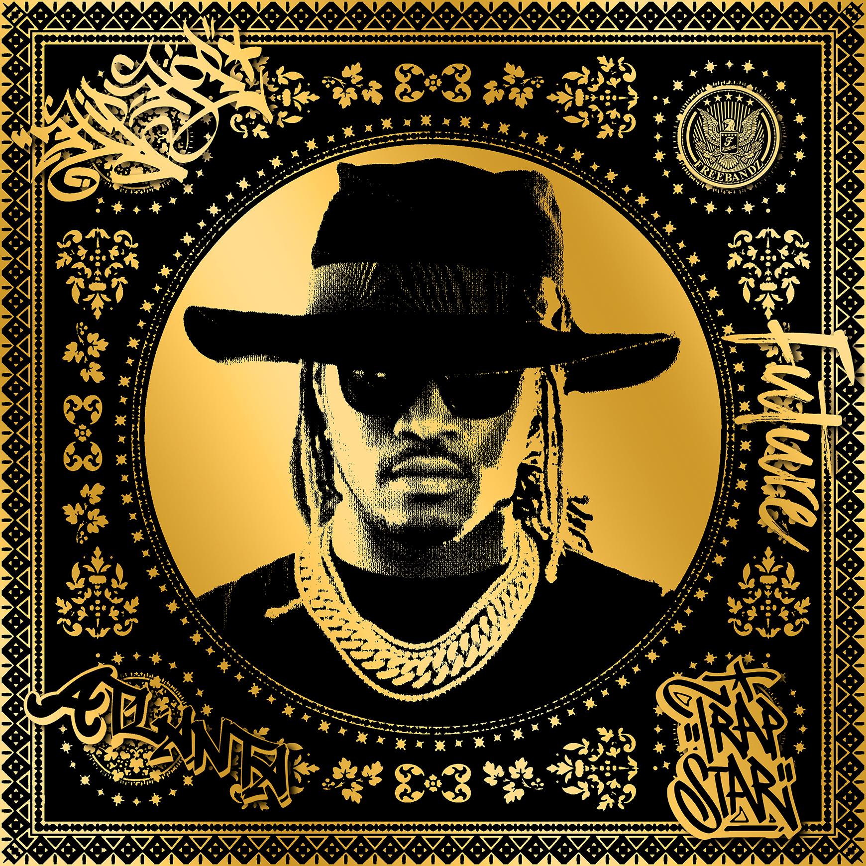 Future (Gold) (50 Years, Hip Hop, Rap, Iconic, Artist, Musician, Rapper) - Print by Agent X