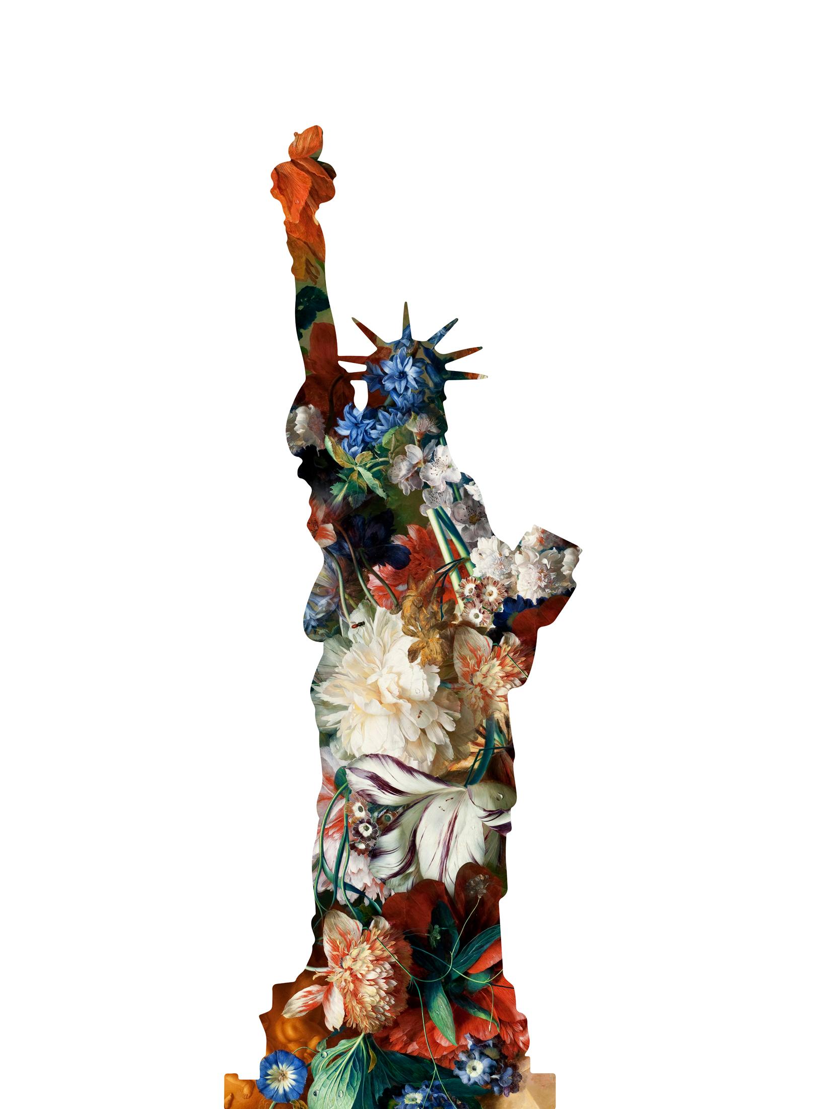 Agent X Figurative Print - La statue de la Liberté  (White)