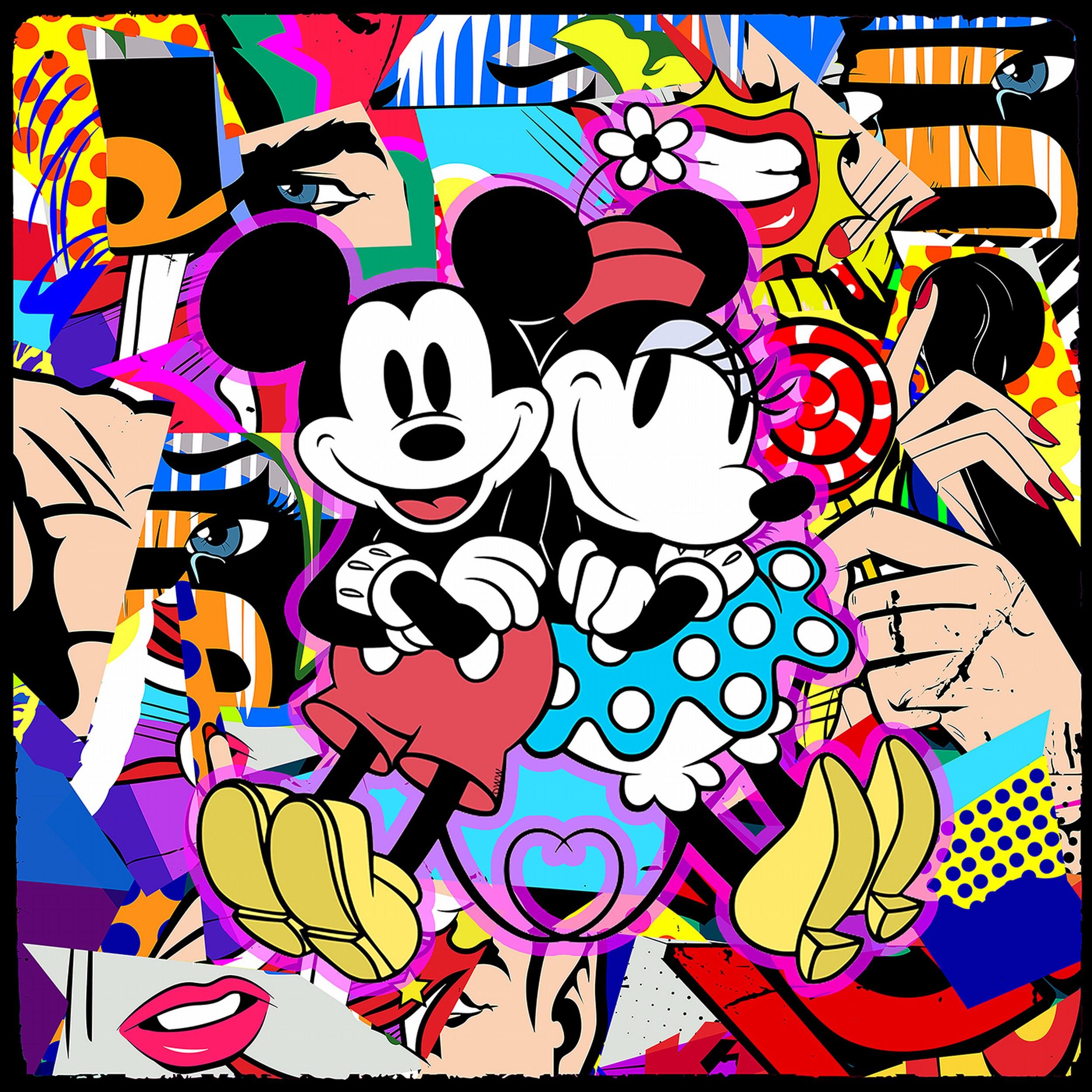 M Loves M ( Pop Art, Street Art, Urban Art, Disney, Mickey) - Print de Agent X