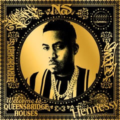 Nas (Gold)(50 Years, Hip Hop, Iconic, Artist, Musician, Rapper, Anniversary)