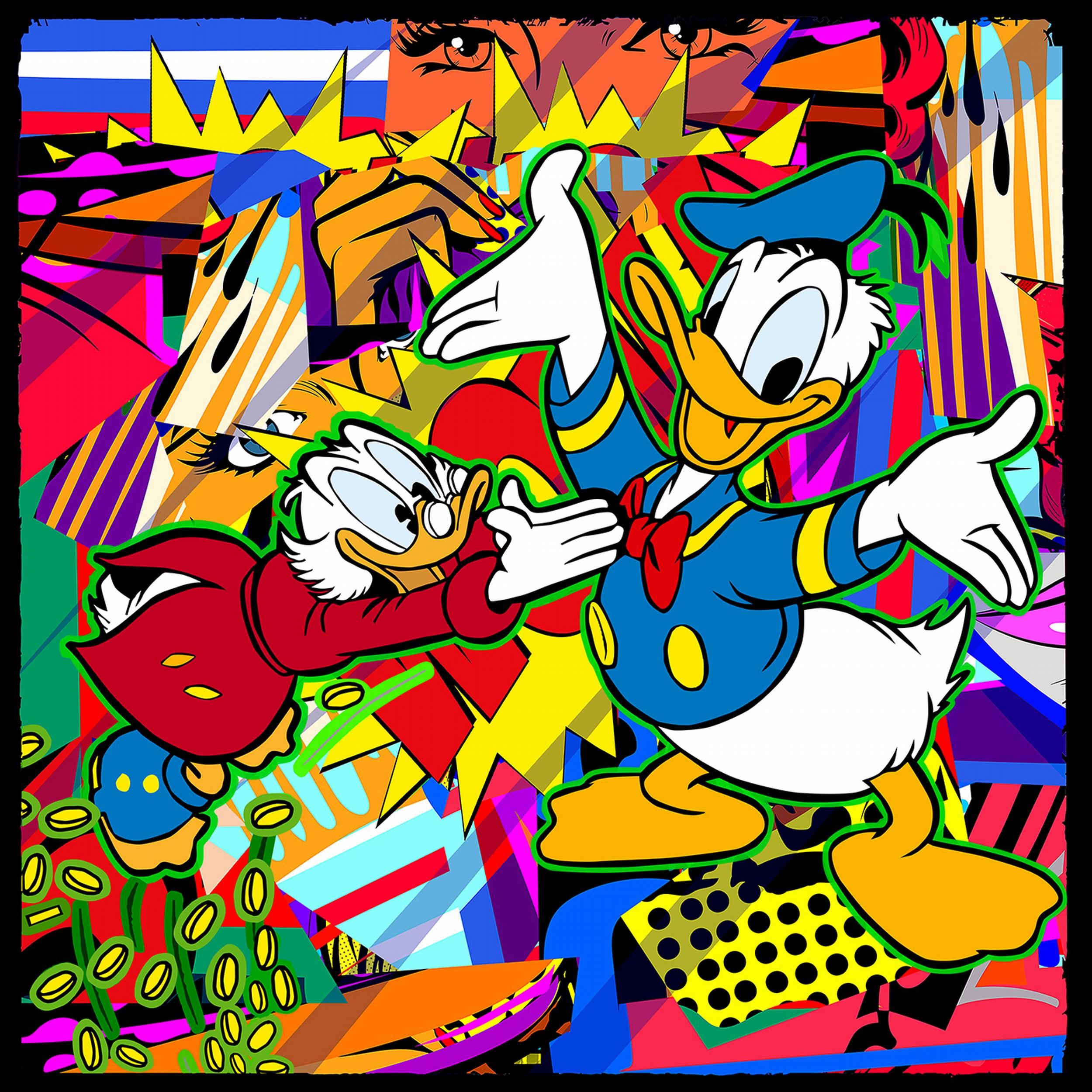 Never Duck Family Fortune (Pop Art, Street Art, Urban Art, Disney, Donald Duck)