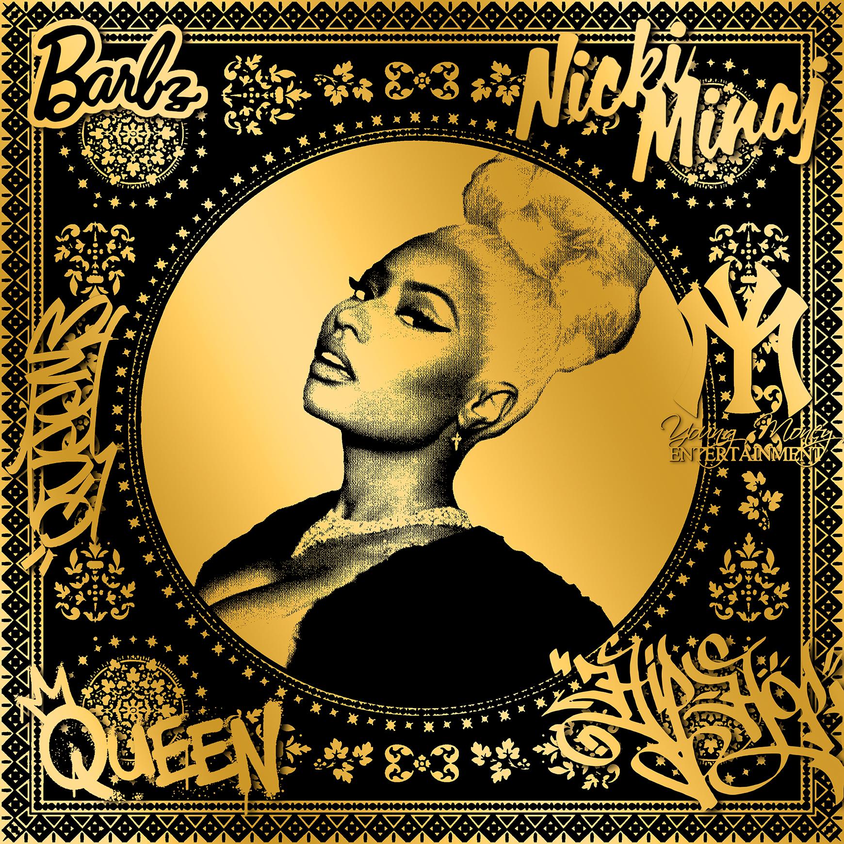 Figurative Print Agent X - Nicki Minaj (Gold) (50 ans, Hip Hop, Rap, Iconic, Artiste, Musician, Rapper)