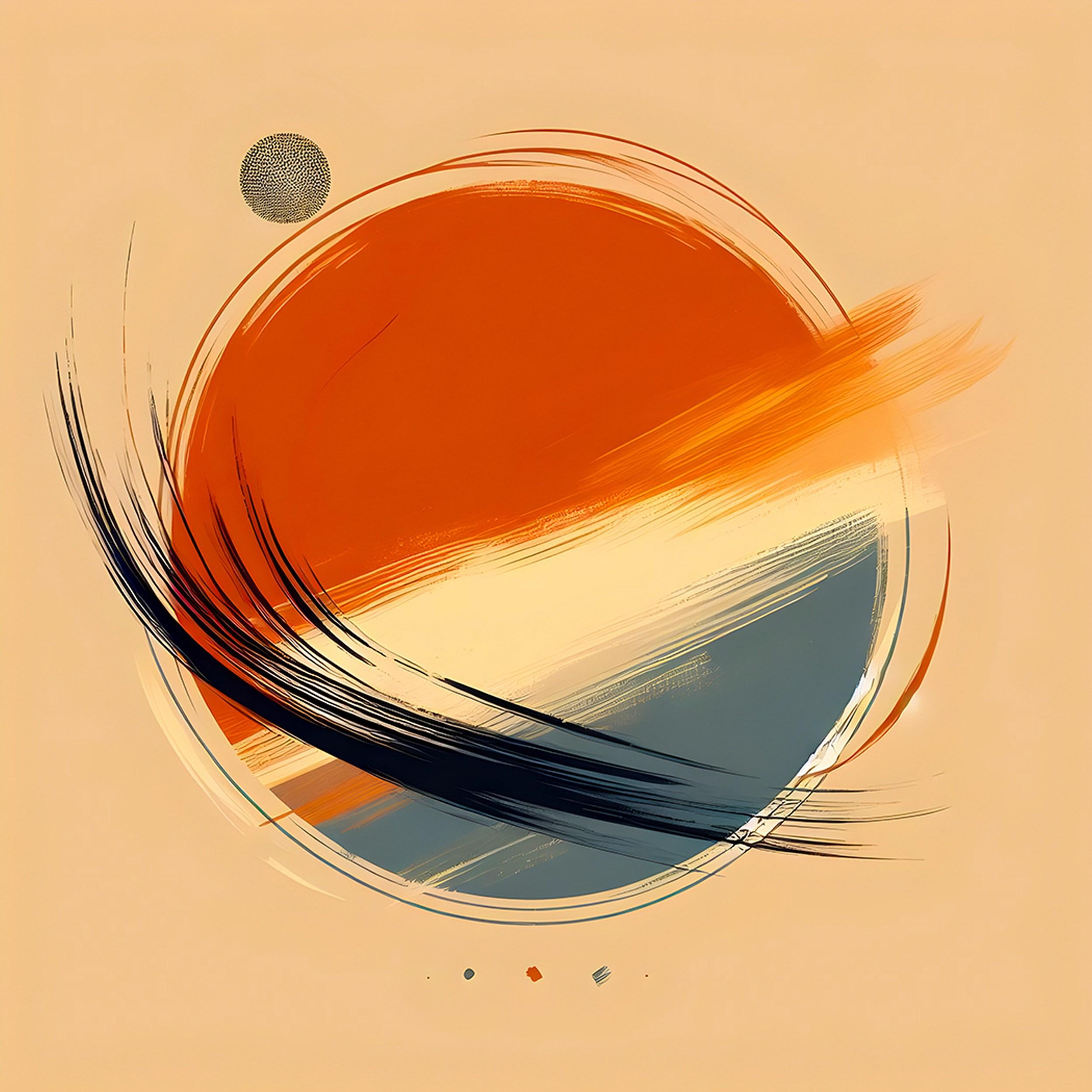 Oaliv (Abstrakt, Rund, Scheibe, Kreis, Warm) – Print von Agent X