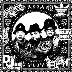 RUN DMC (Black & White) (50 Years, Hip Hop, Rap, Iconic, Artist, Musician)