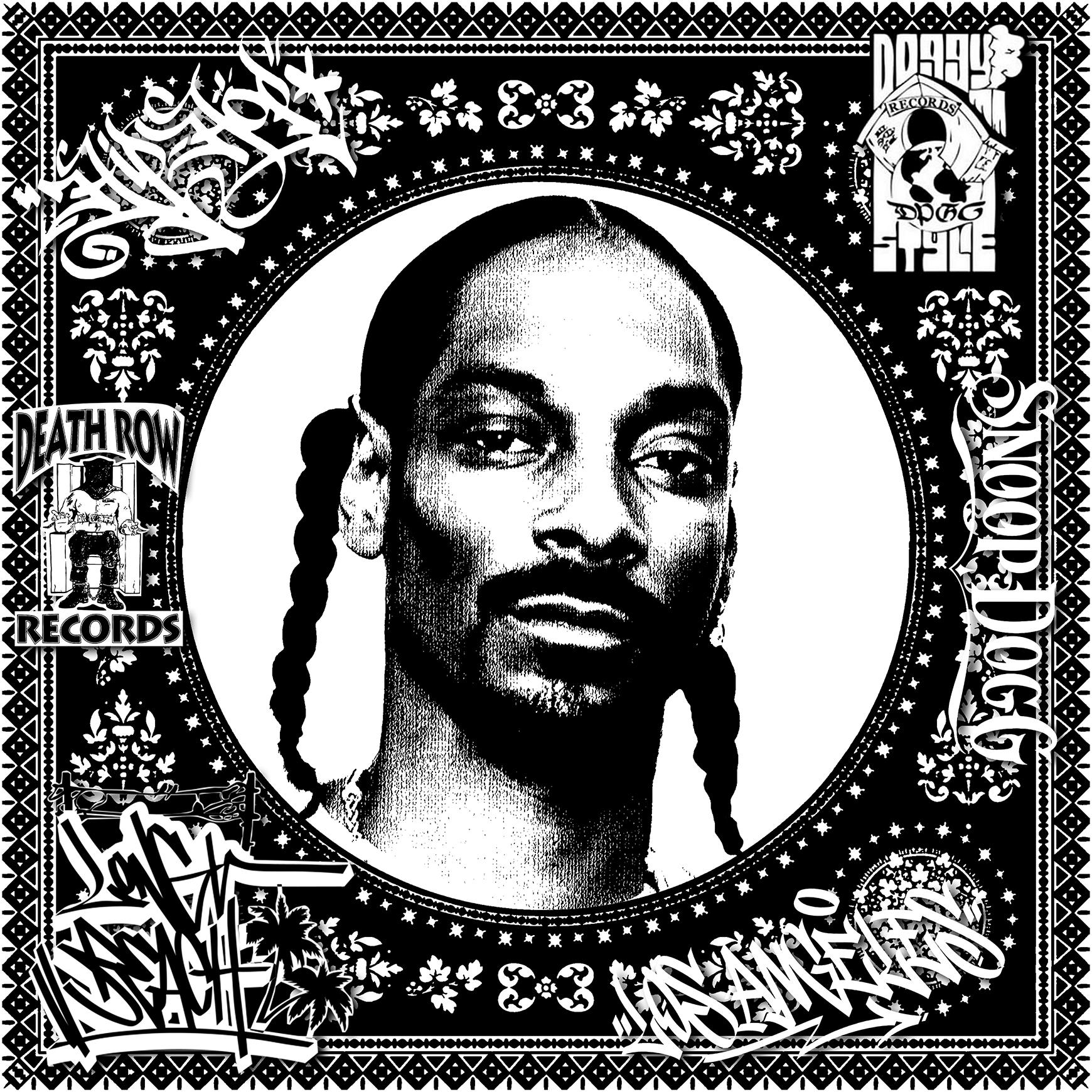 Agent X Figurative Print - Snoop Dogg (Black & White) (50 Years, Hip Hop, Rap, Iconic, Artist, Musician)