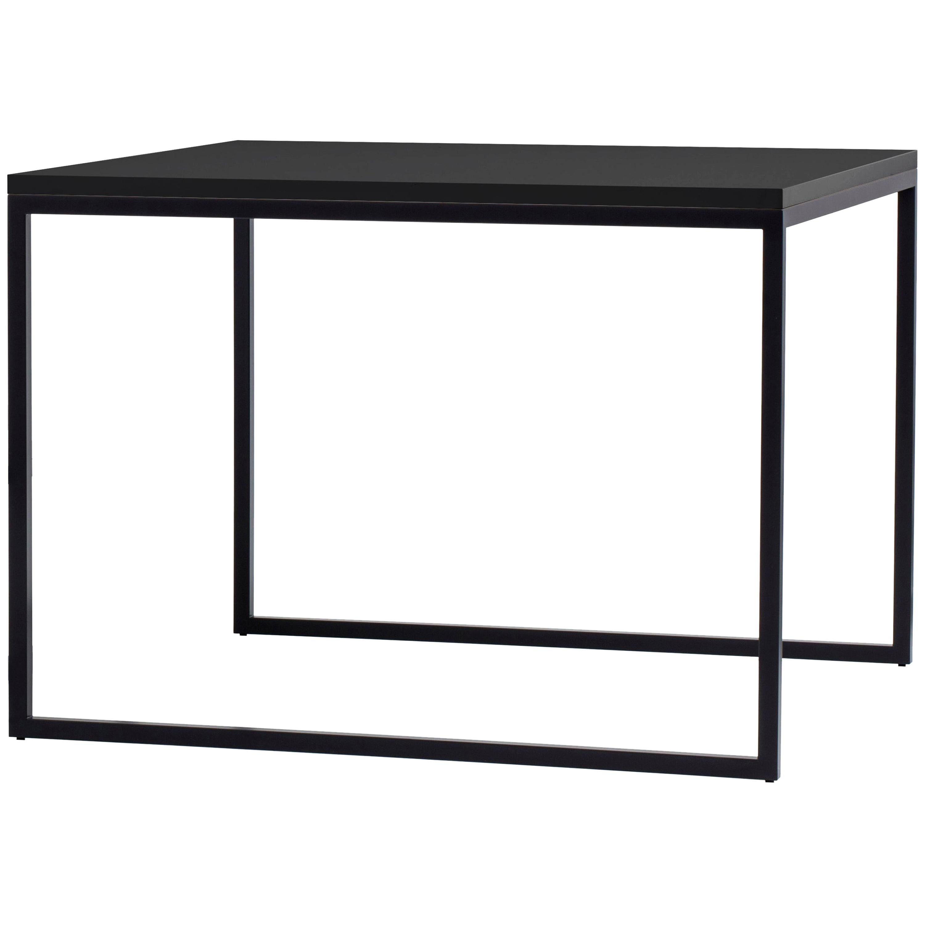 A. G. Fronzoni table carrée Fronzoni 64 avec plateau et base en anthracite pour Cappellini