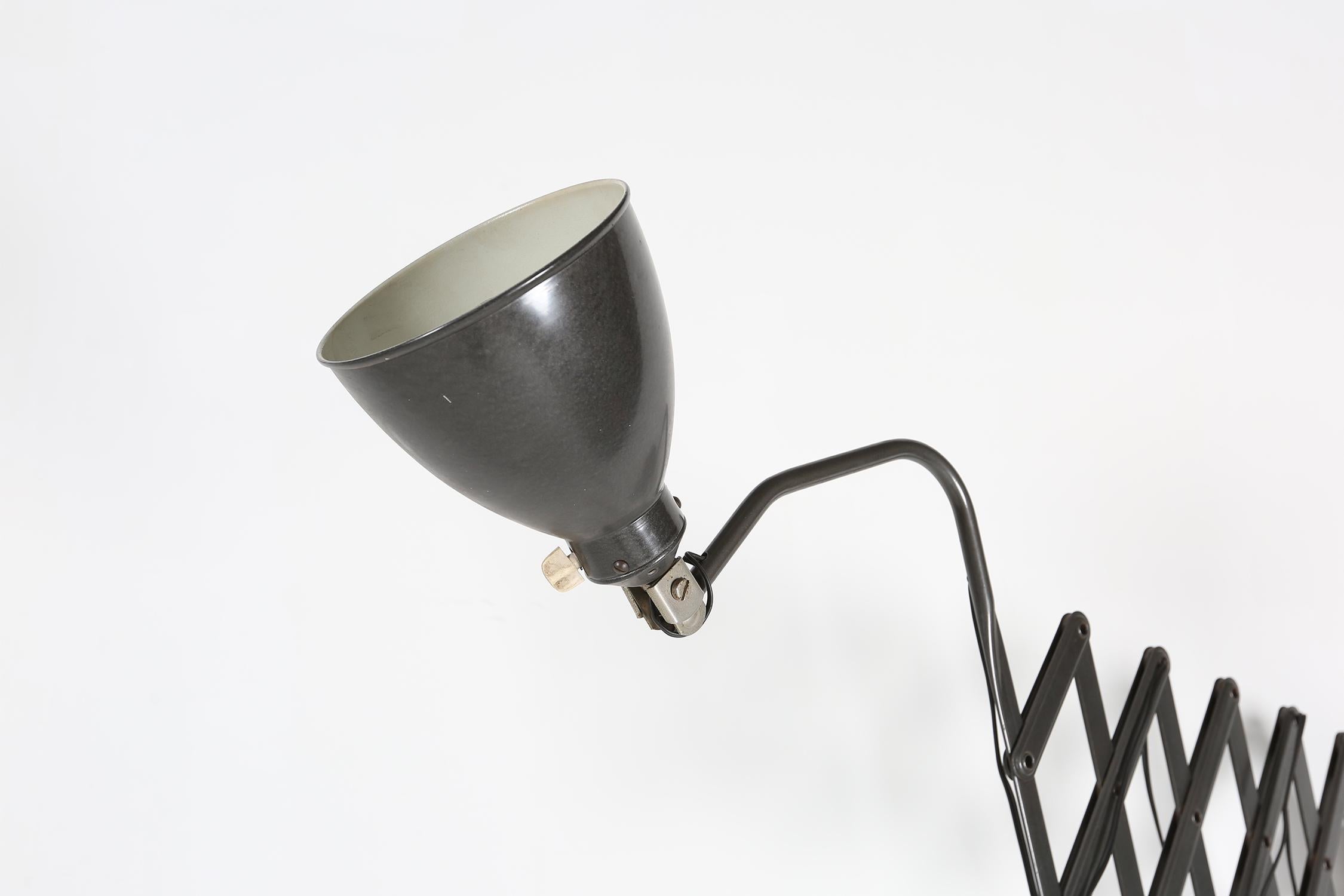 Metal AGI Belgium Scissor Lamp, Ca.1920 For Sale