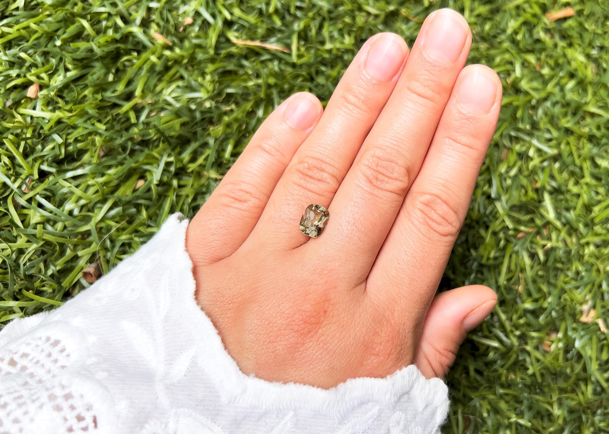 AGI Certified Natural Color Change Turkizite = 2.20 Carat
Color Grade: 4A
Saturation: Vivid
Cut: Cushion
Cut Grade: Excellent
Clarity: Eye Clean
Origin: Turkey
