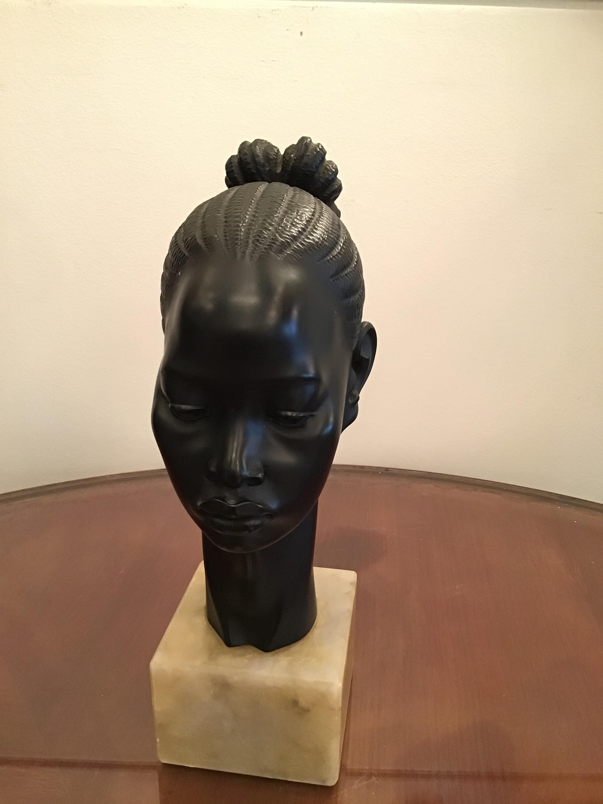 A.Giannelli Sculture “testa di moro” 1950 Mable Resin 1950 Italy For Sale 2