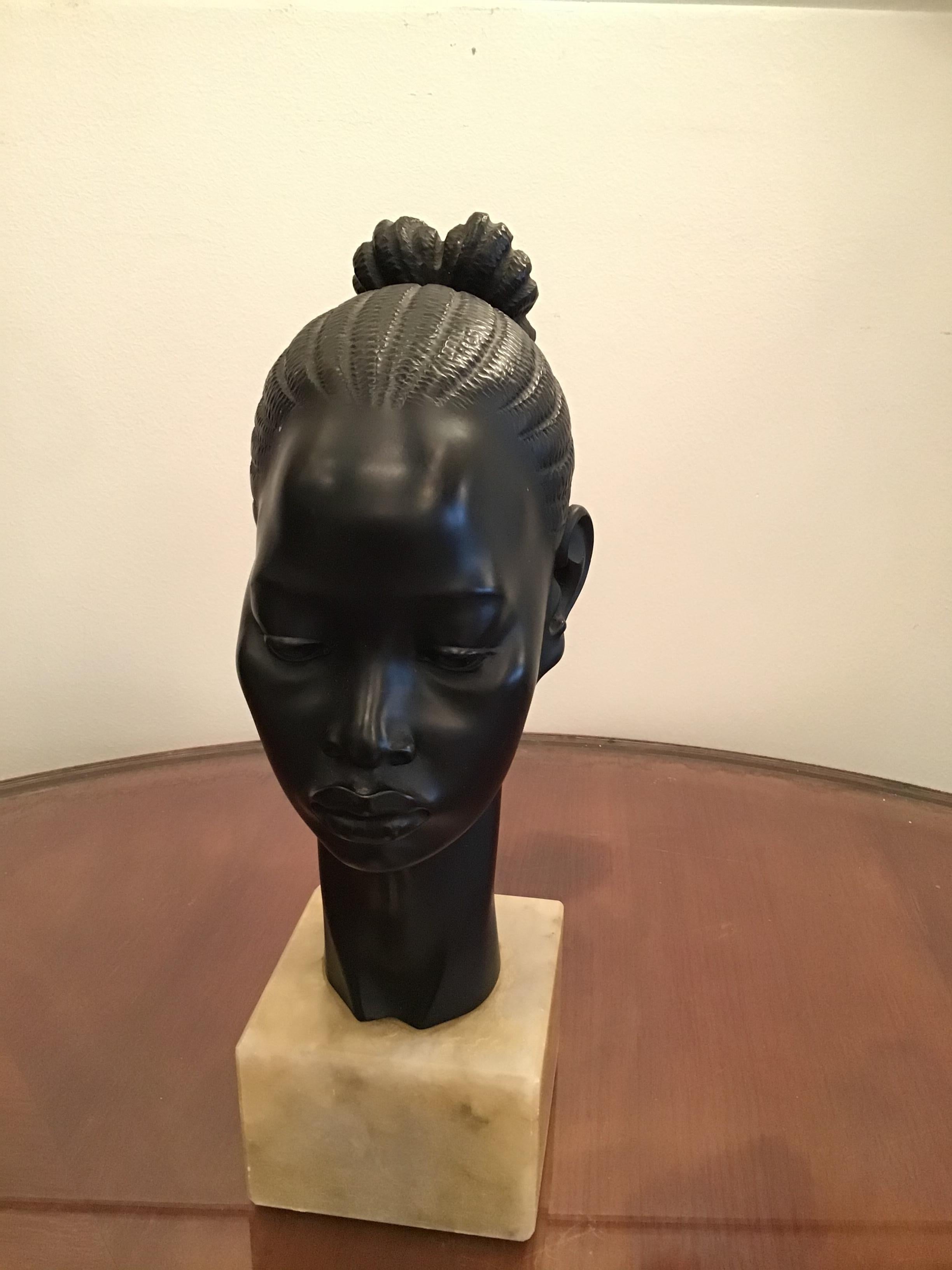 A.Giannelli Sculture “testa di moro” 1950 Mable Resin 1950 Italy For Sale 3