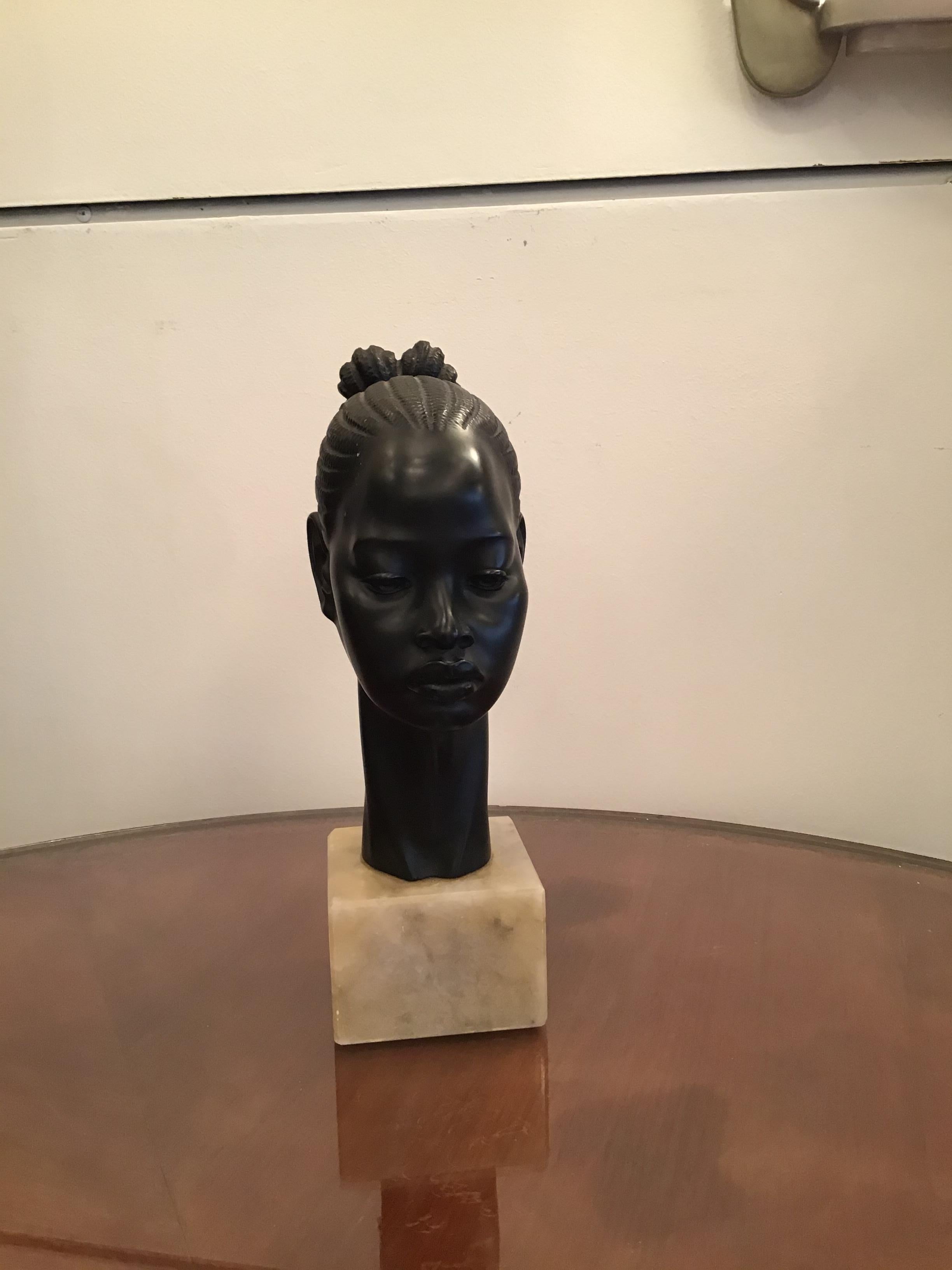 A.Giannelli Sculture “testa di moro” 1950 Mable Resin 1950 Italy For Sale 4
