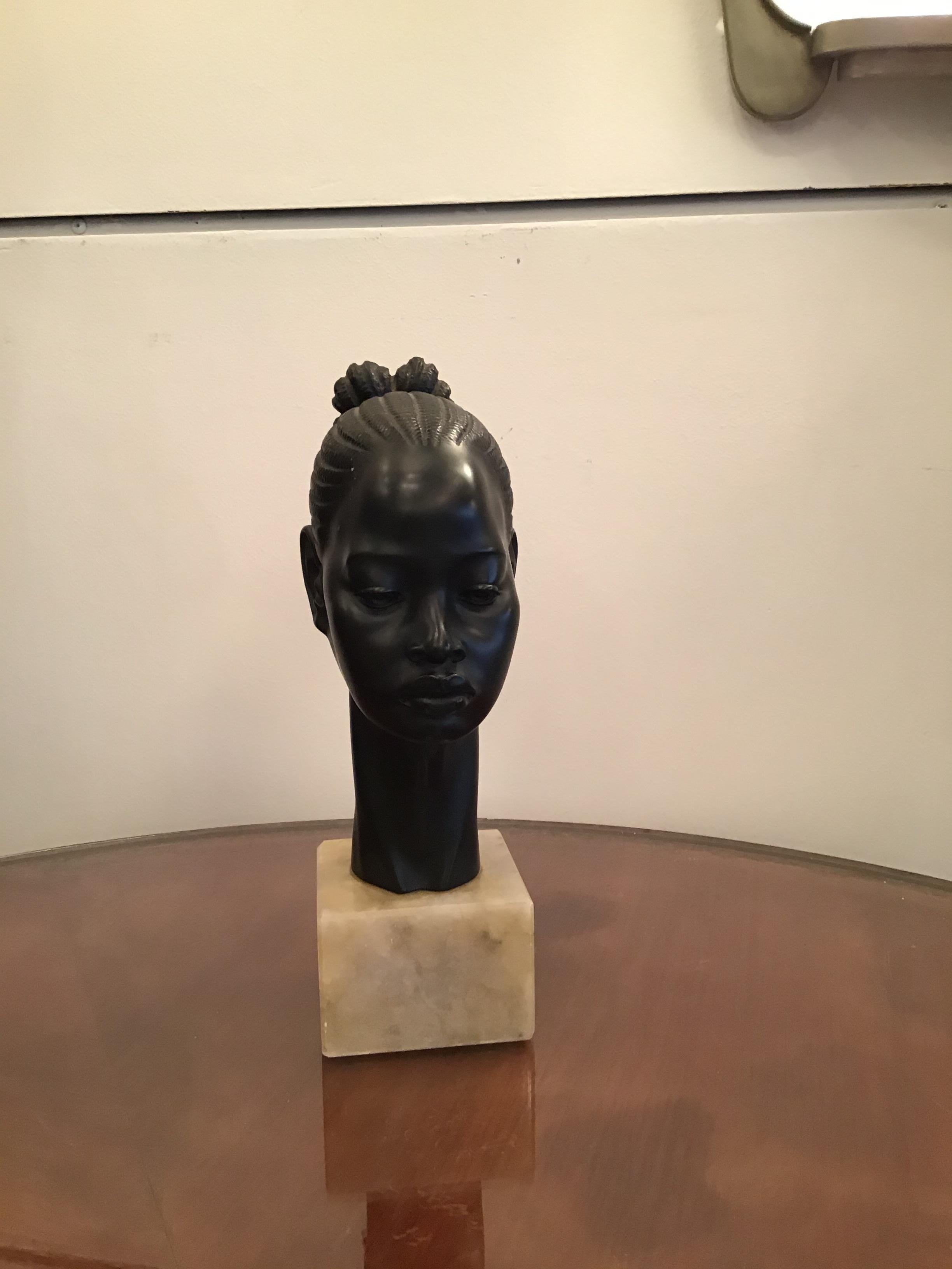 A.Giannelli Sculture “testa di moro” 1950 Mable Resin 1950 Italy For Sale 5